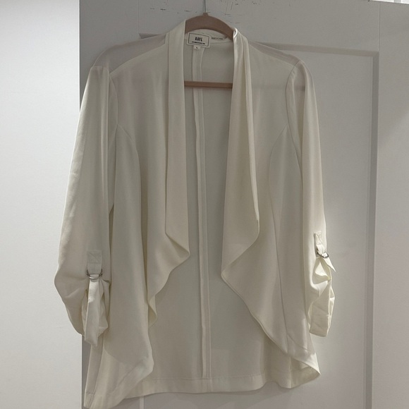 Have Jackets & Blazers - Have Cream Open Front Draped Waterfall Jacket